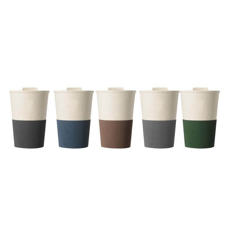 MALTA - Wheat Straw Cup with Silicone Sleeve - Brown