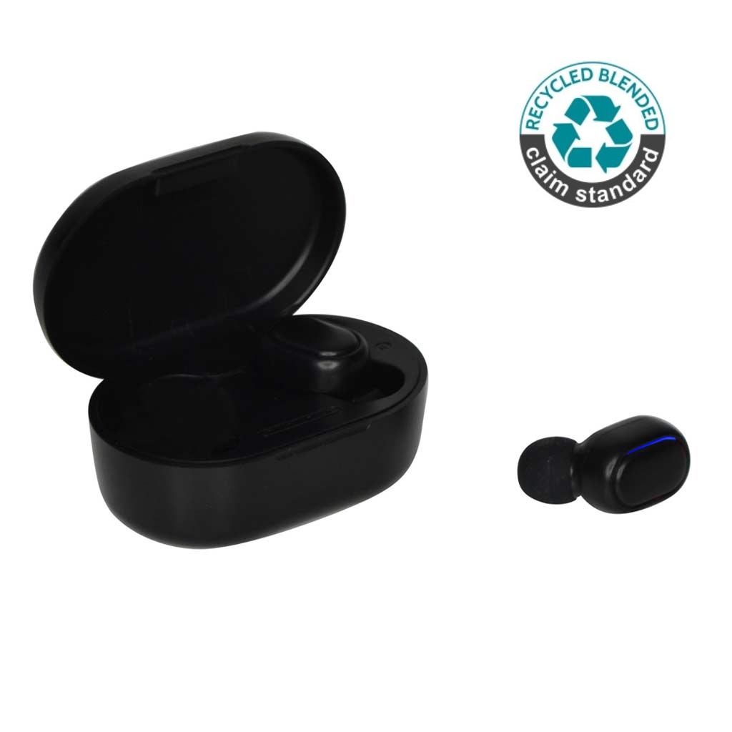 ALAVUS - RCS standard recycled plastic TWS Wireless Earbuds - Black