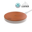 ANZIO - Recycled Leather 15W Wireless Charger - White/Tan